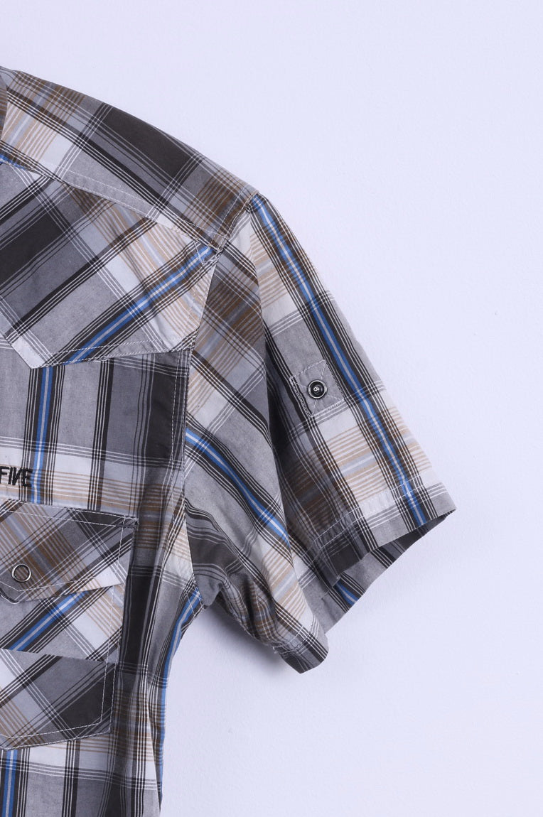 Jack &amp; Jones Chemise Casual M (S) Homme Coton Marron Damier Terry Style