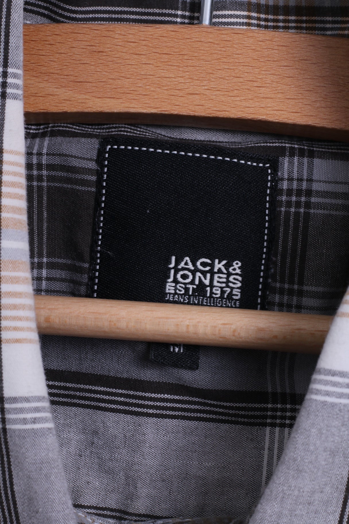 Jack &amp; Jones Chemise Casual M (S) Homme Coton Marron Damier Terry Style