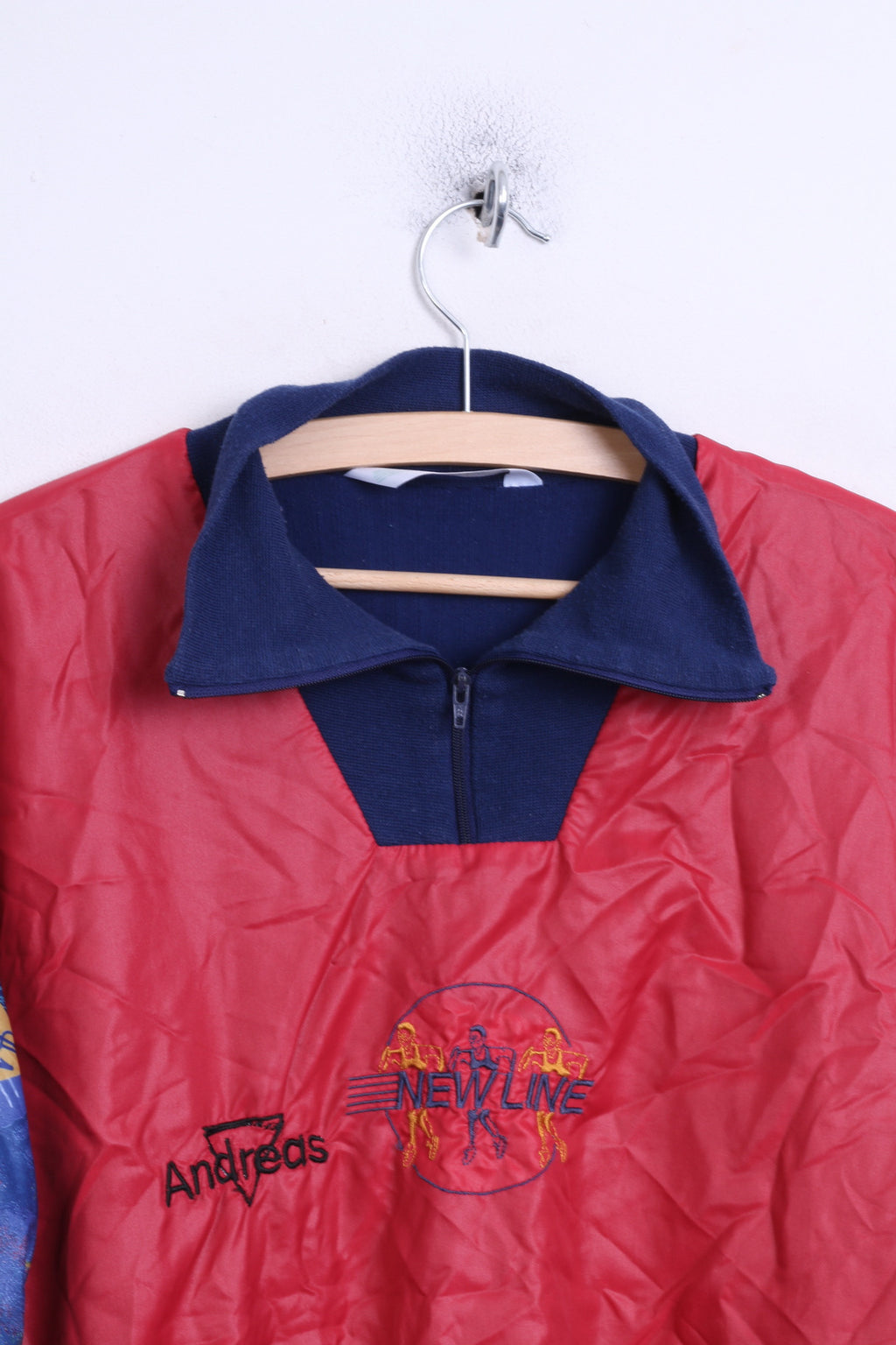 New Line Andreas Mens M Track Top Jacket Sweatshirt Zip Neck Vintage