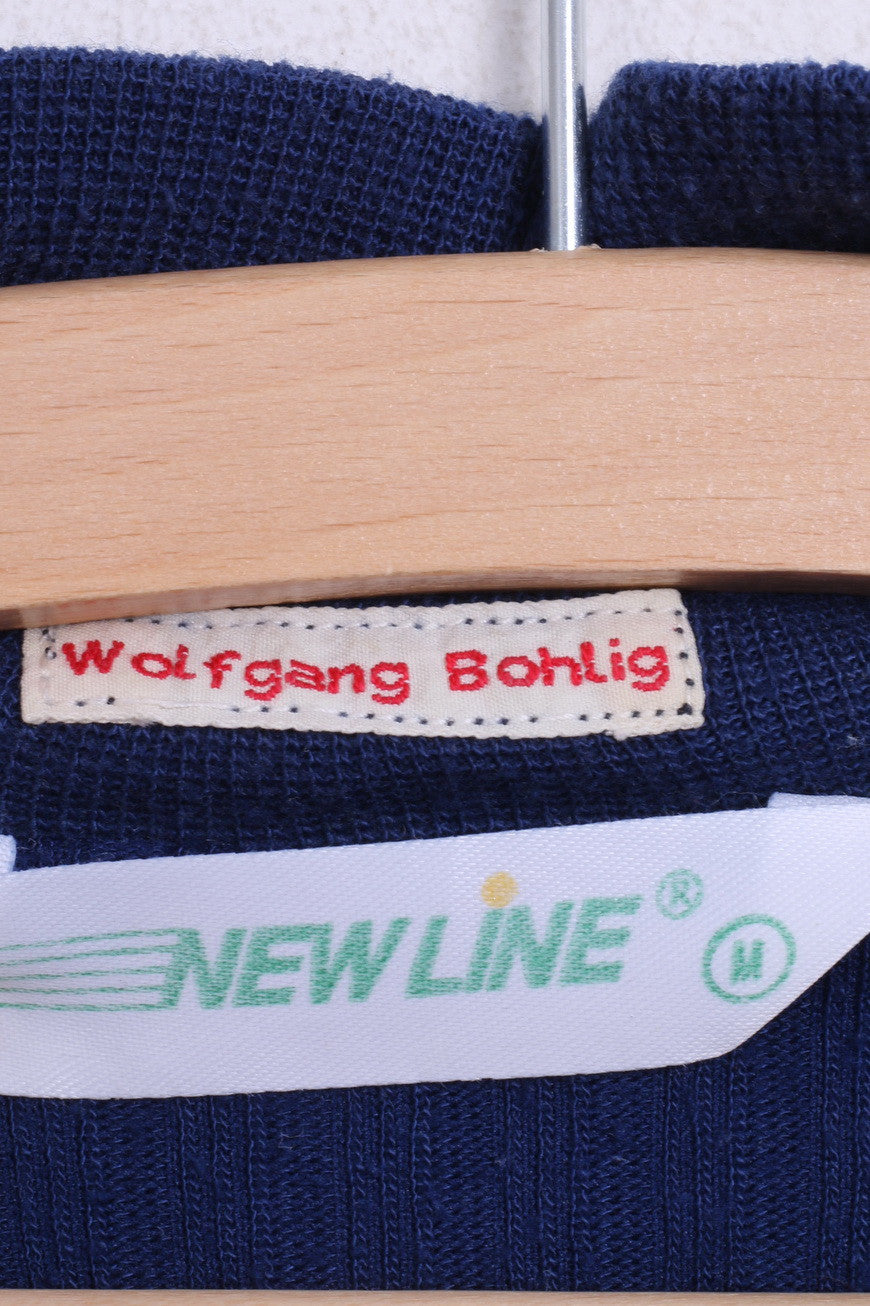 New Line Andreas Mens M Track Top Jacket Sweatshirt Zip Neck Vintage