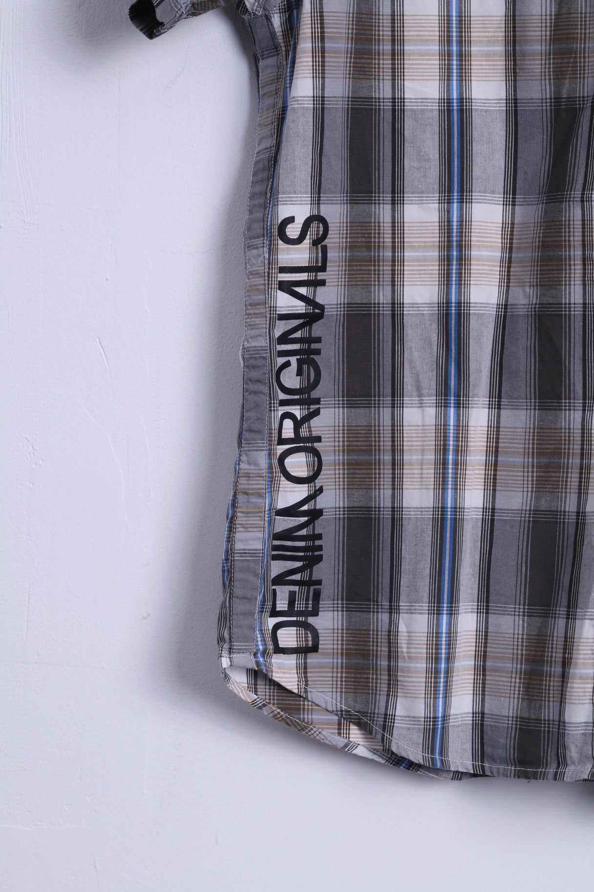 Jack &amp; Jones Chemise Casual M (S) Homme Coton Marron Damier Terry Style