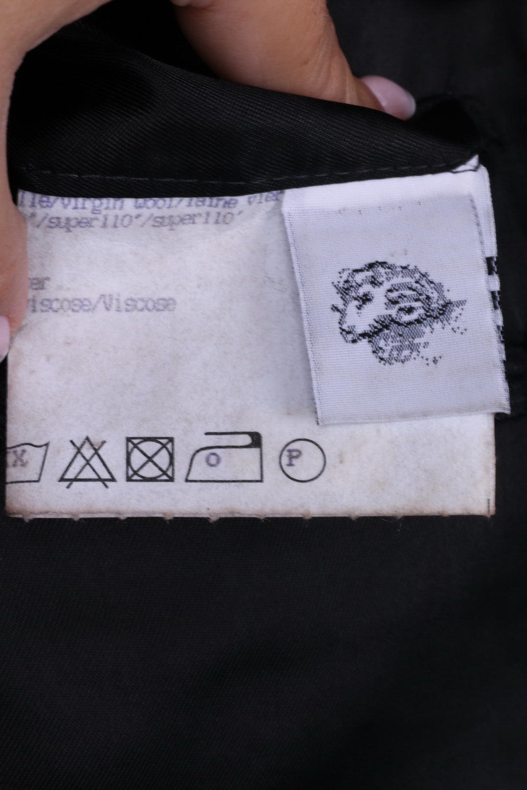 Schirling Men 48 38 Suit Black 100% Wool Vintage Blazer Trousers Striped