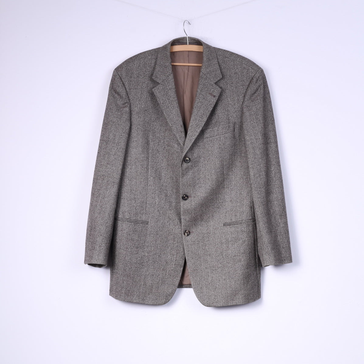 Hugo Boss Men 102 40 Suit Vintage Brown Herringbone Wool Einstein/Sigma