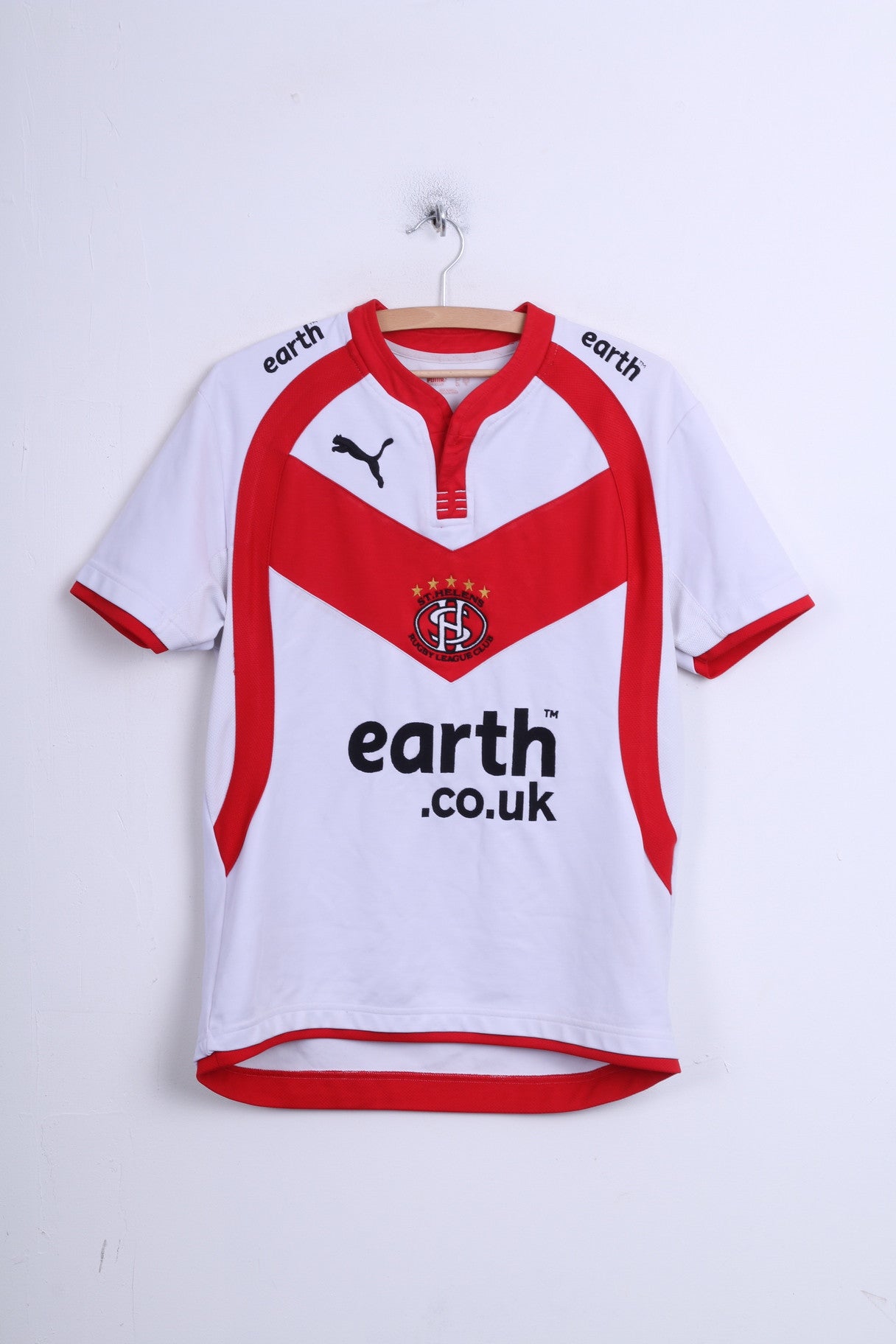 Puma St.Helens Mens S Shirt White Rugby League Club Sport Earth - RetrospectClothes