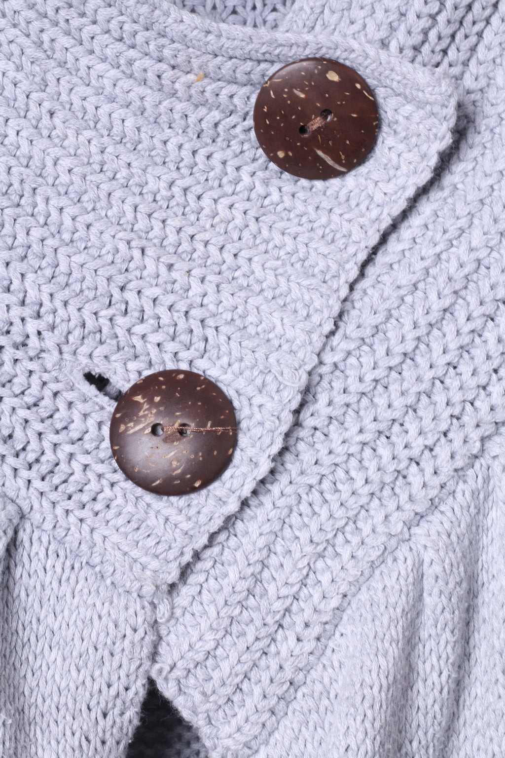 ROXY Femme XL Pull Gris Coton Deux Boutons Cardigan Manches Courtes Haut