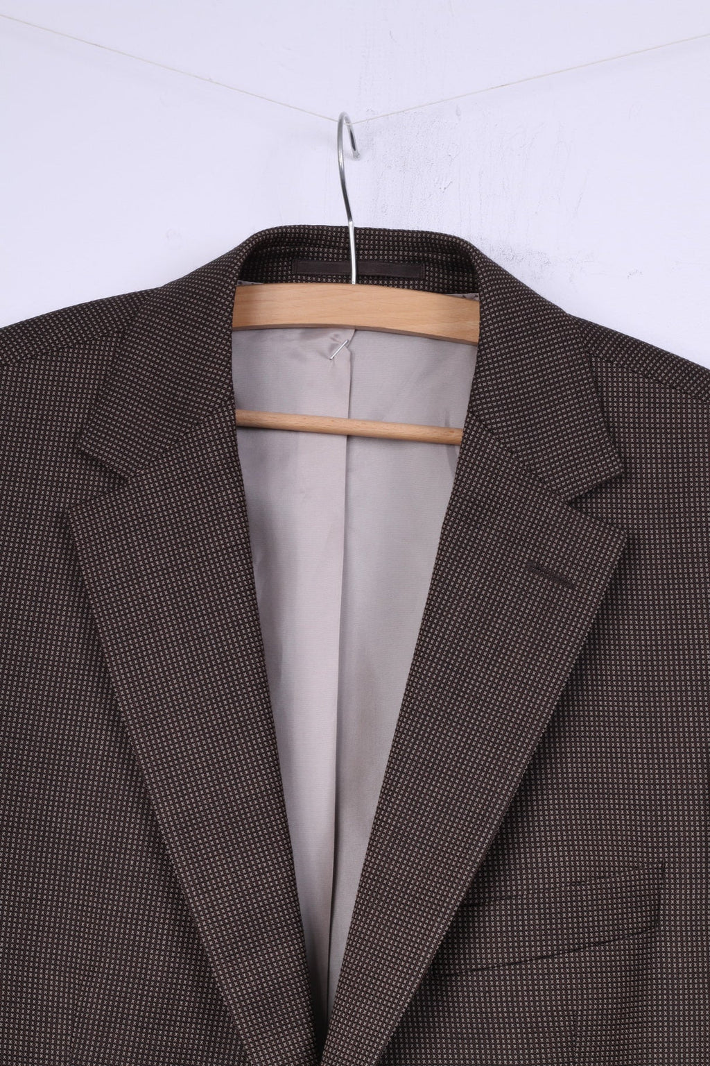 Hugo Boss Men 50 40 Blazer Brown Pure Wool Single Breasted Jacket