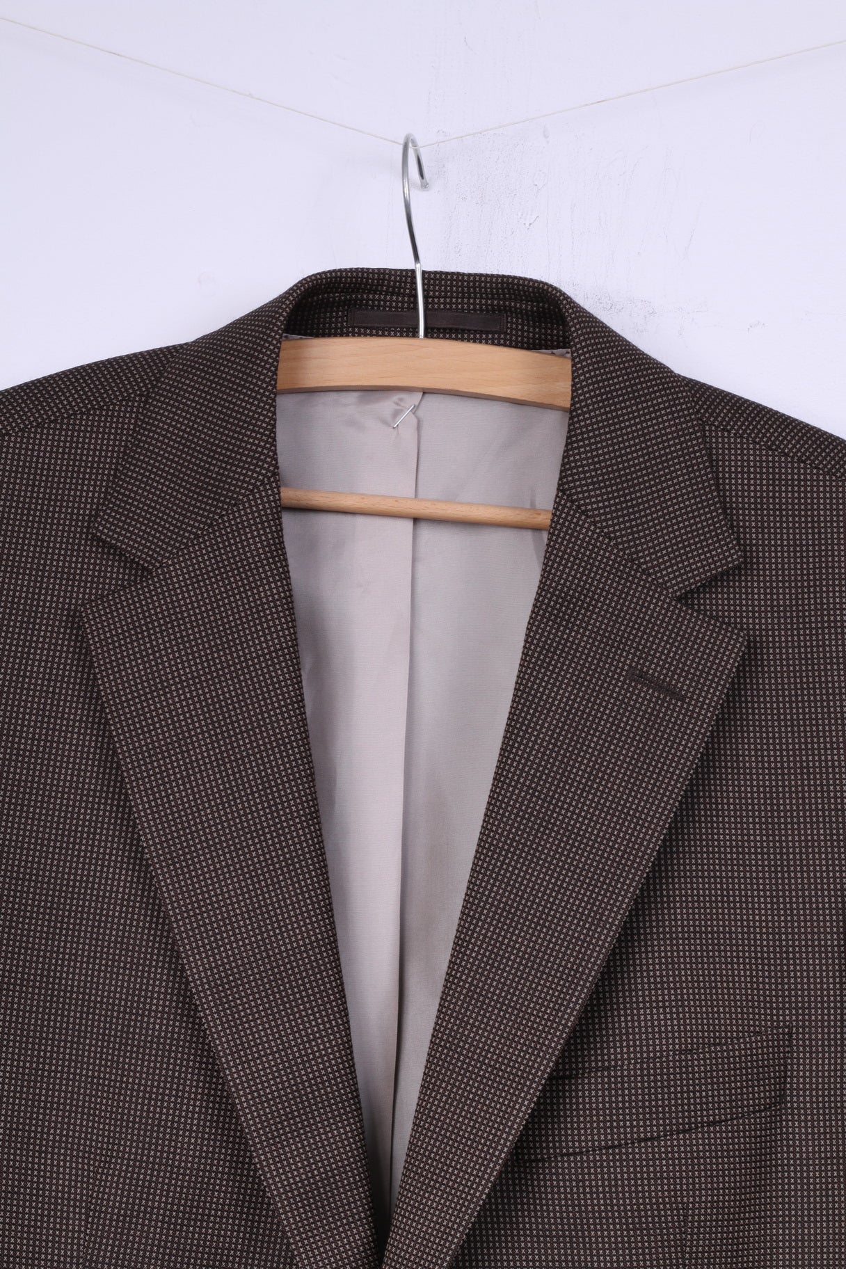 Hugo Boss Men 50 40 Blazer Brown Pure Wool Single Breasted Jacket