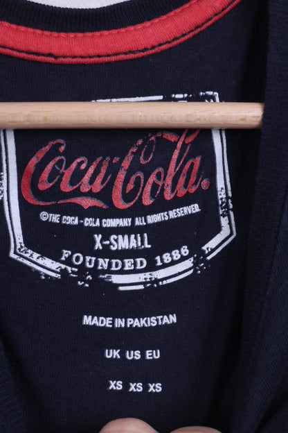 The Coca-Cola Womens Xs T-Shirt Navy Cotton Holidays are Coming - RetrospectClothes