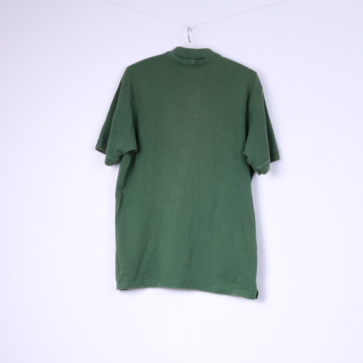 Burberrys Mens L Polo Shirt Green Top Buttons Detailed Cotton