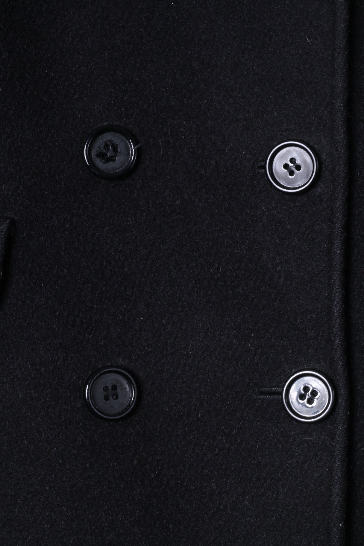 Elena Monti Girls 10 Age Coat Black Wool Mohair BlendDouble Breasted Made In Italy