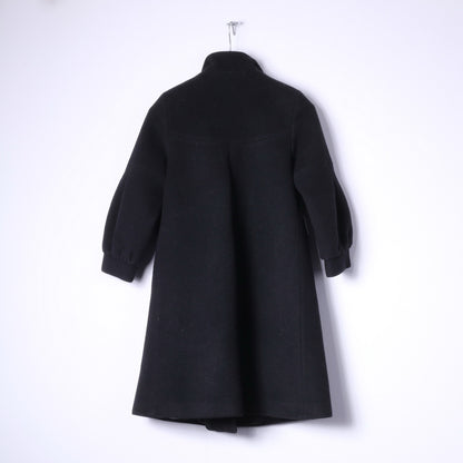 Elena Monti Girls 10 Age Coat Black Wool Mohair BlendDouble Breasted Made In Italy
