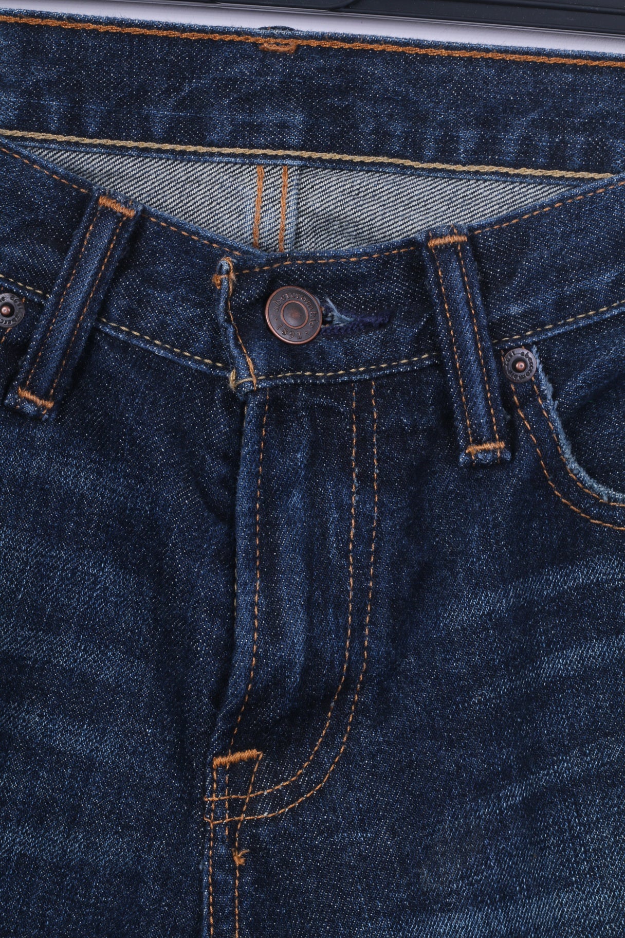 Abercrombie Pantalon Slim 16 Fille en Coton Bleu Marine