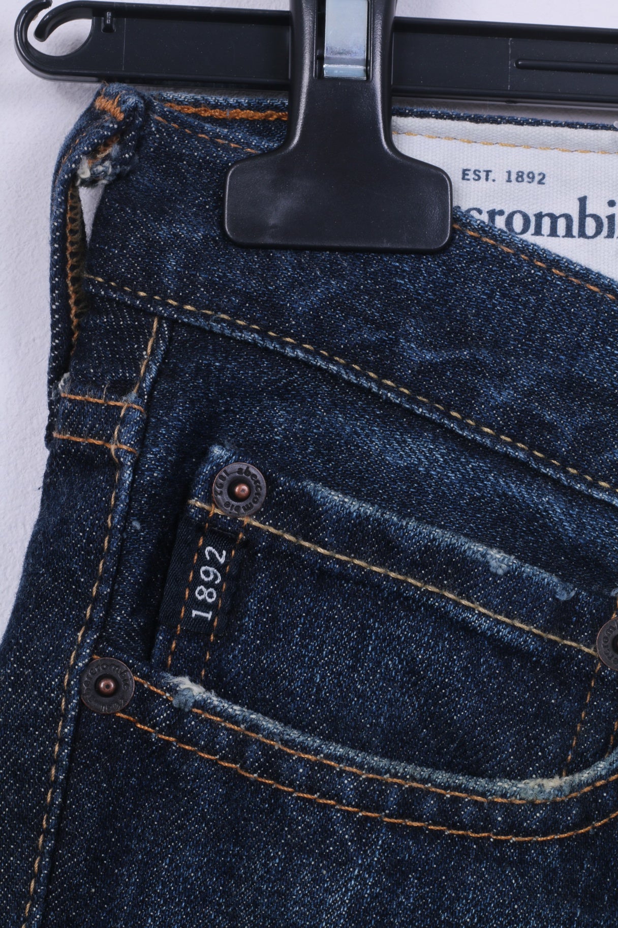 Abercrombie Pantalon Slim 16 Fille en Coton Bleu Marine