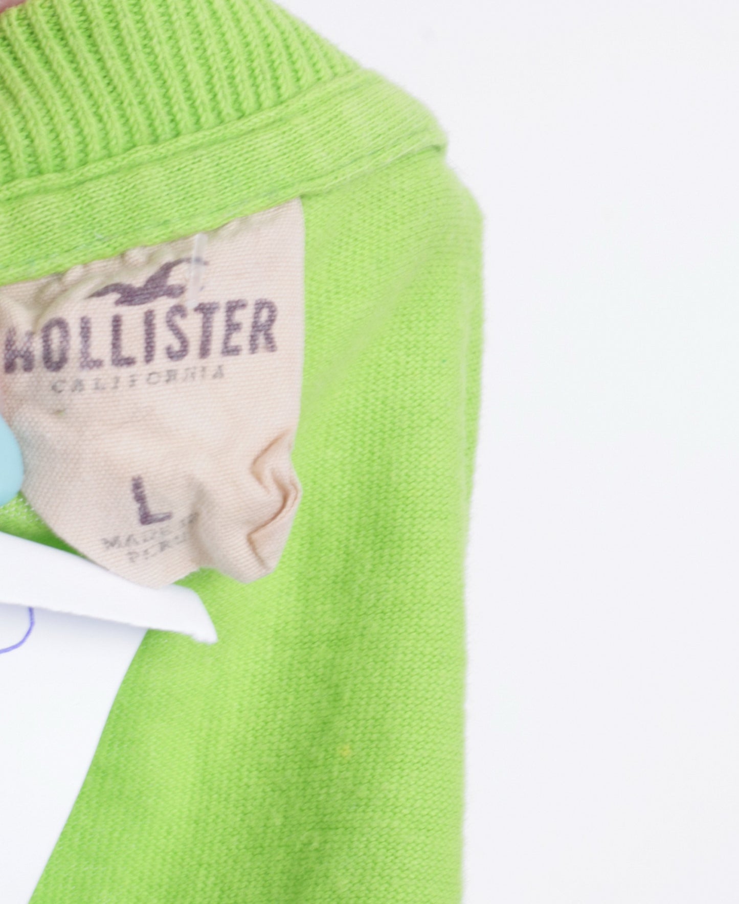Hollister California Mens L Shirt Green Crew Neck Cotton Summer - RetrospectClothes