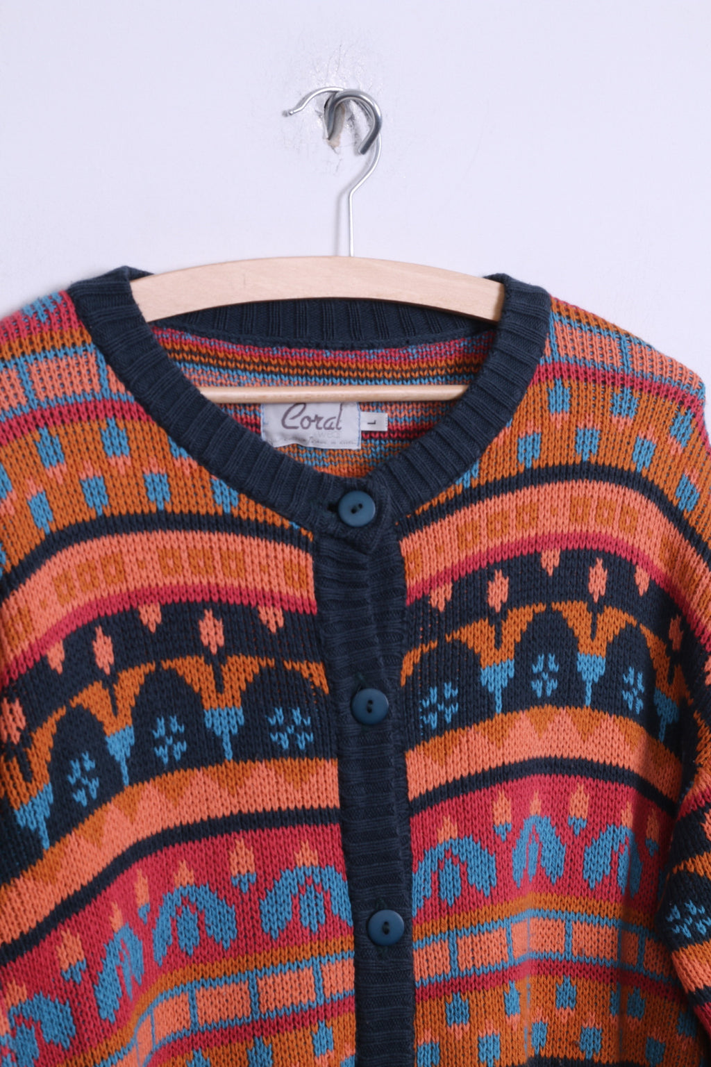 Coral Wear Pull L pour femme en coton avec boutons multicolores