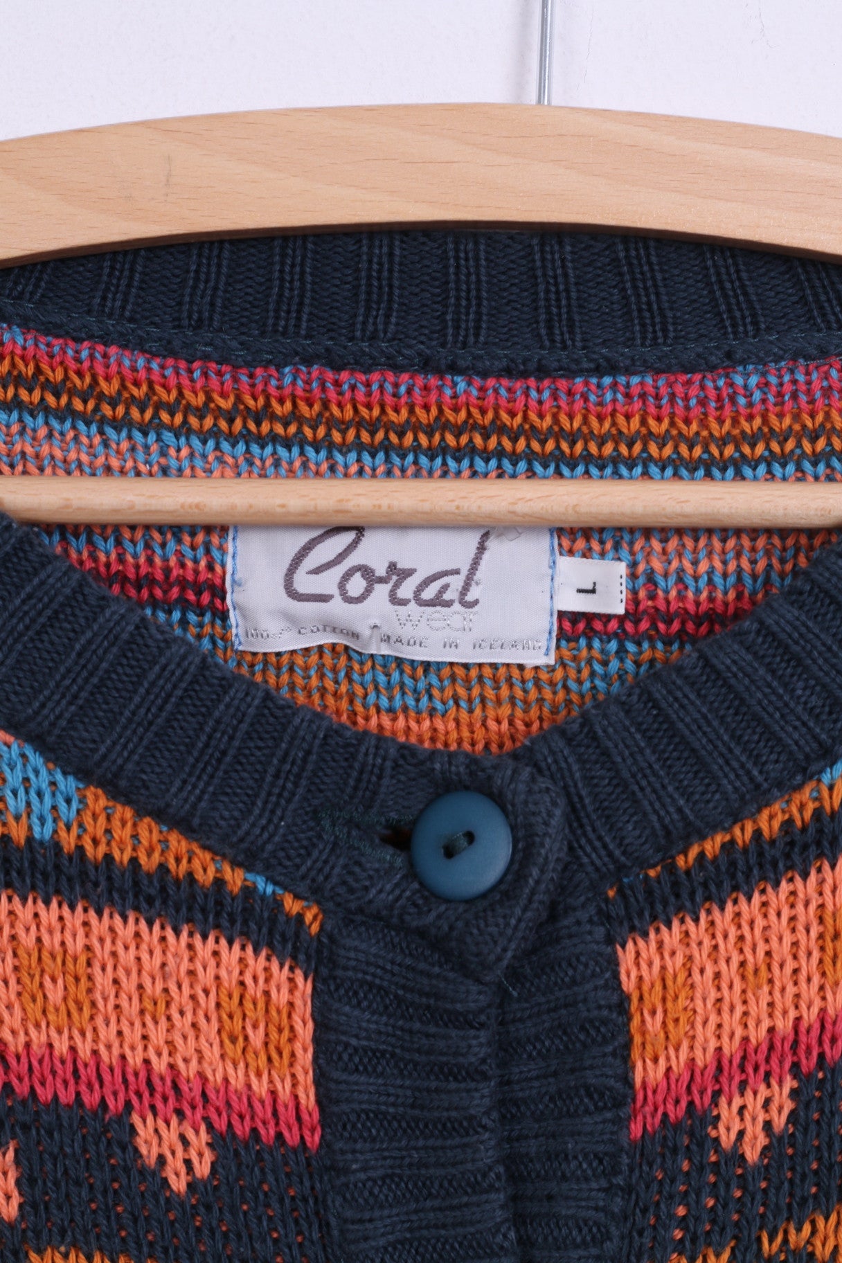 Coral Wear Pull L pour femme en coton avec boutons multicolores