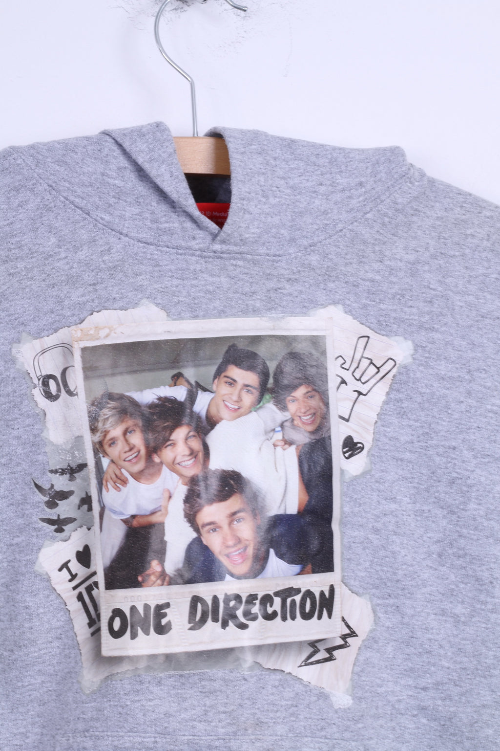Tammy 1D Girls M Sweatshirt One Direction Grey Graphic Cotton Hoodie