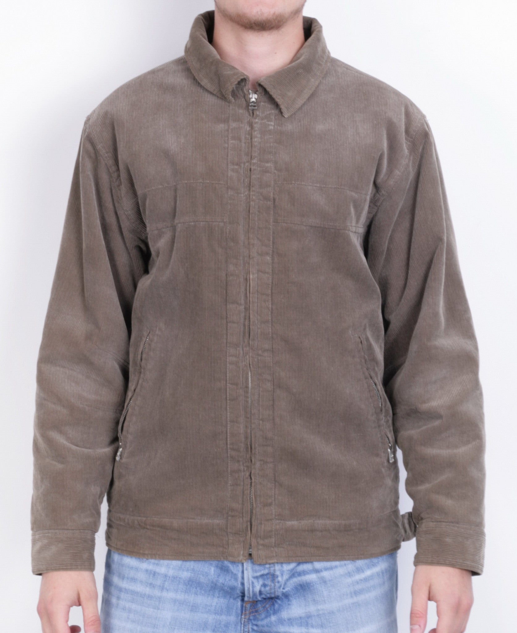 Ripley Mens M Conduroy Jacket Brown Full Zipper Cotton - RetrospectClothes