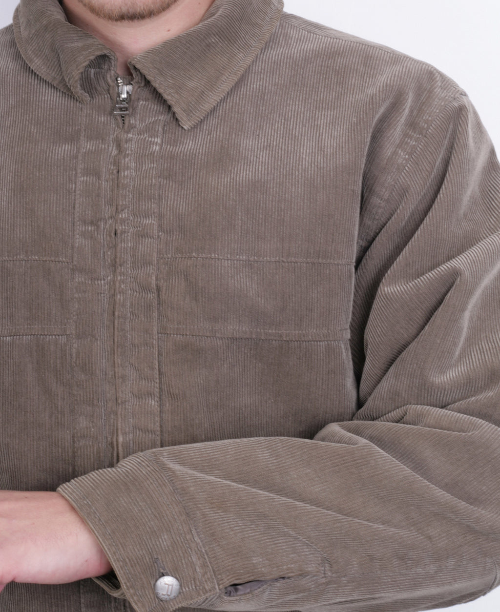 Ripley Mens M Conduroy Jacket Brown Full Zipper Cotton - RetrospectClothes