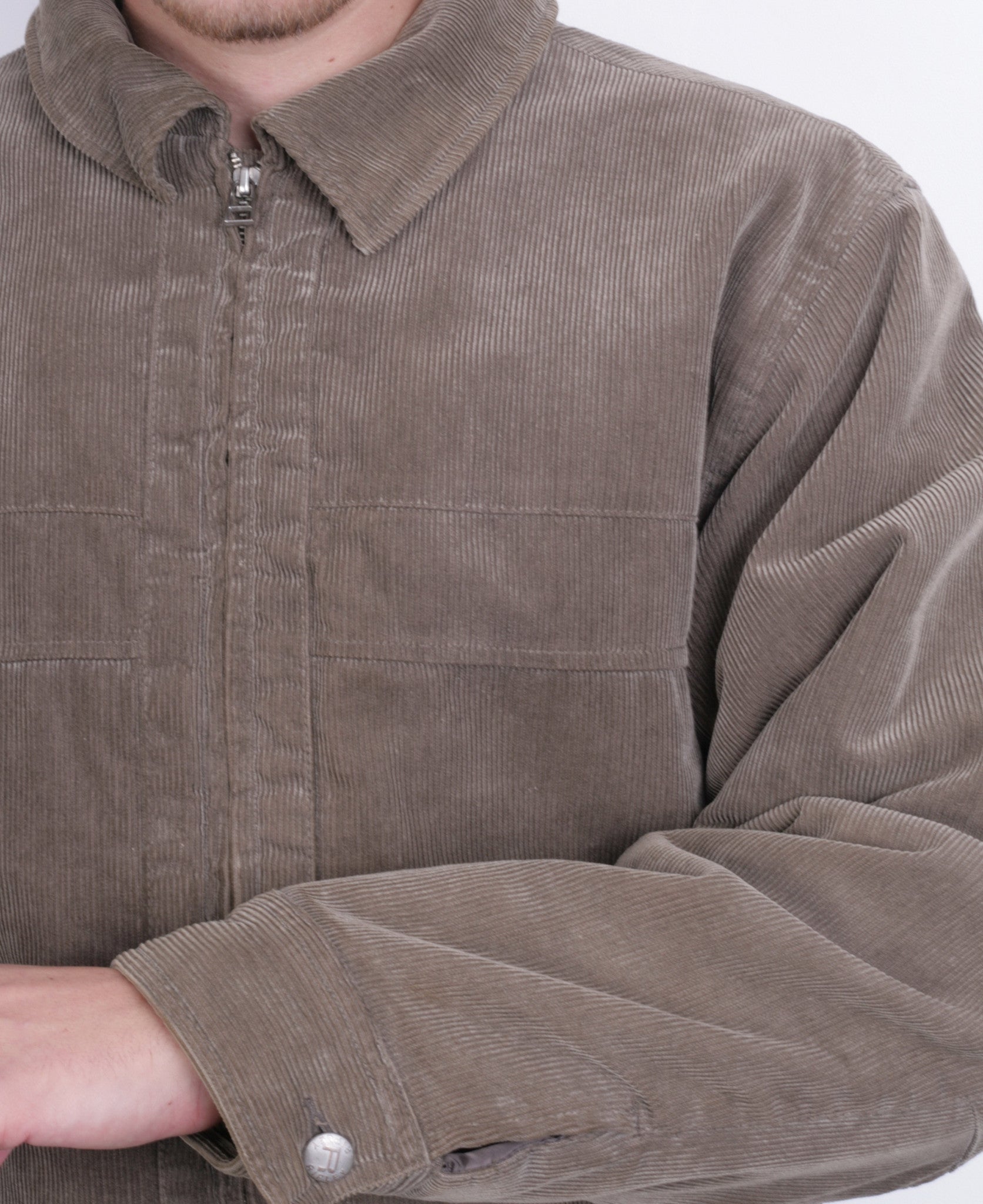 Ripley Mens M Conduroy Jacket Brown Full Zipper Cotton - RetrospectClothes