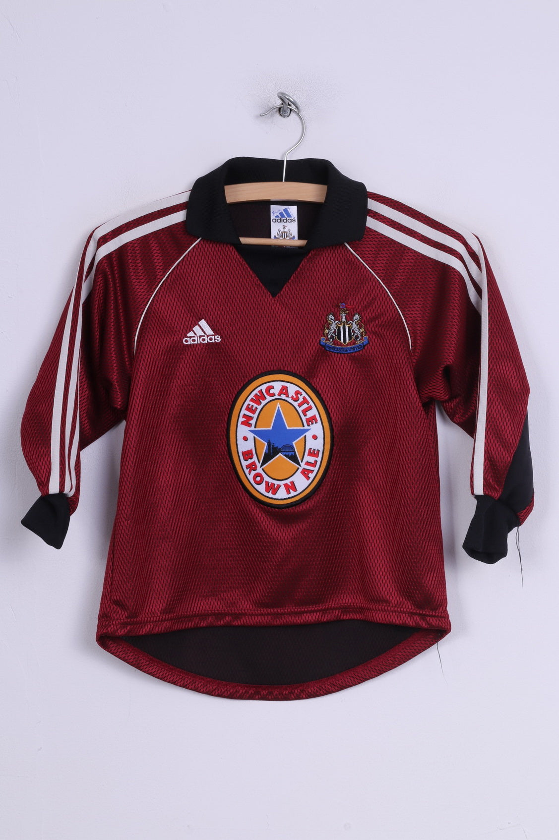 Polo Adidas Newcastle United da ragazzo S 128 Marron Football Club Abbigliamento sportivo 