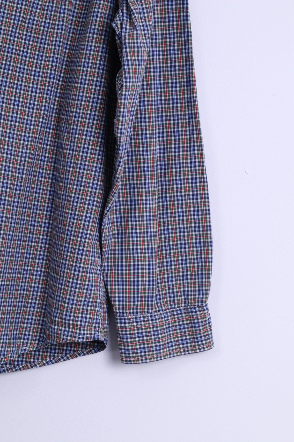 GAP Mens XL Casual Shirt Cotton Blue Checkered Classic Fit Long Sleeve