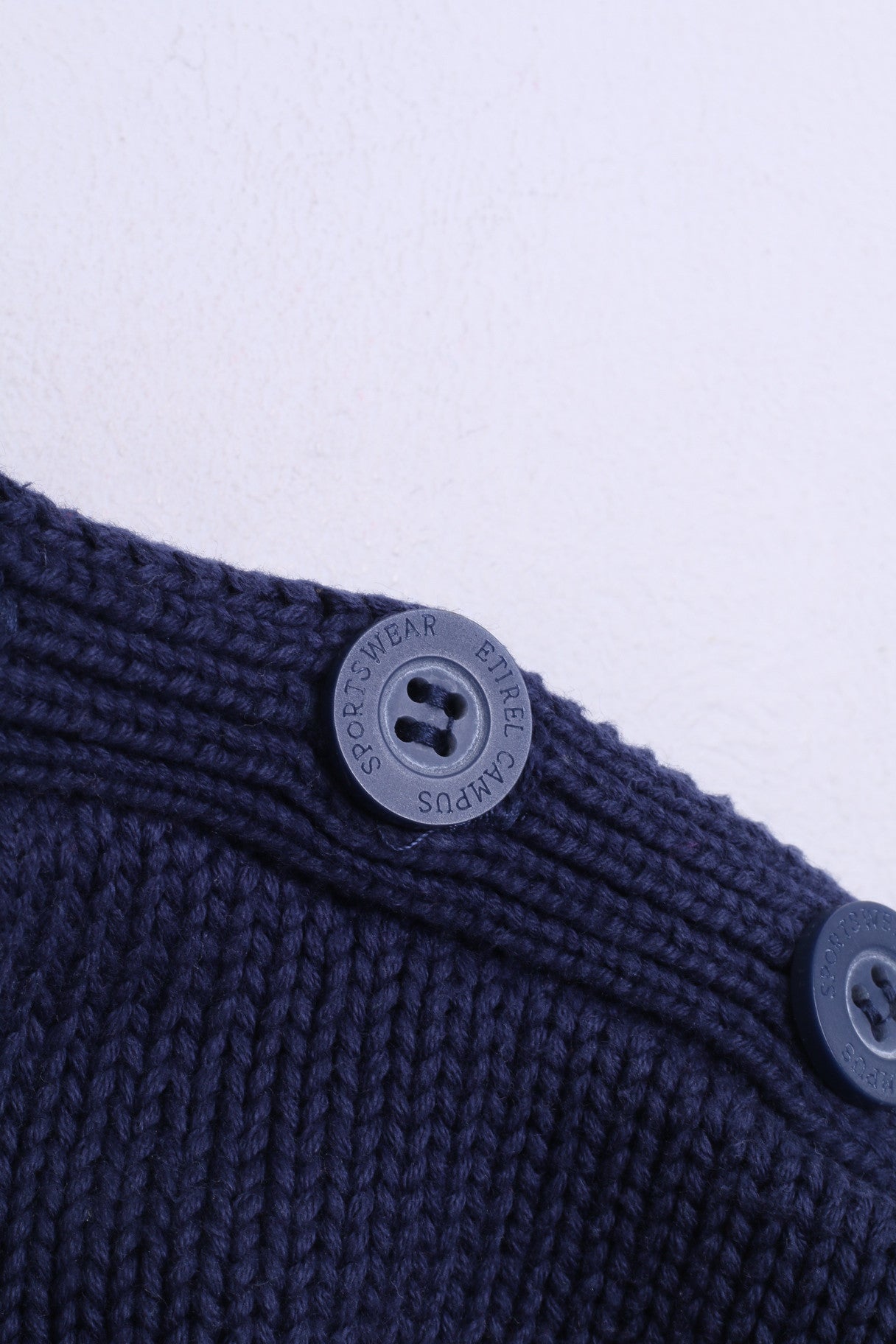 Etirel Campus Sportswear Mens L Jumper Crew Neck Striped Navy Cotton