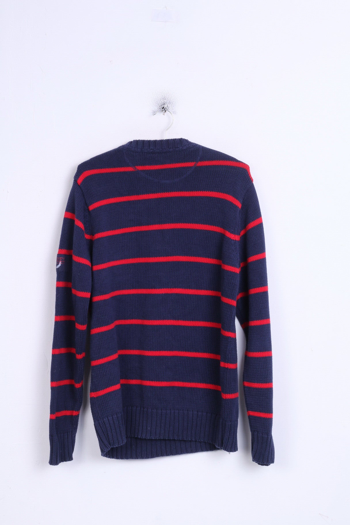 Etirel Campus Sportswear Pull Homme L Col Ras Du Cou Rayé Bleu Marine Coton