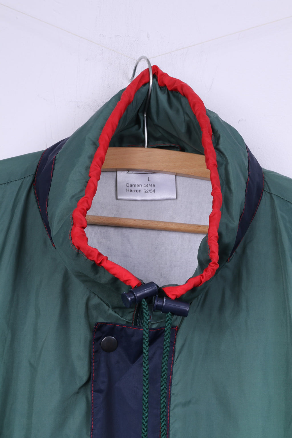 Marcel Clair Men L Jacket Green Nylon Waterproof Vintage Full Zipper Unisex Top