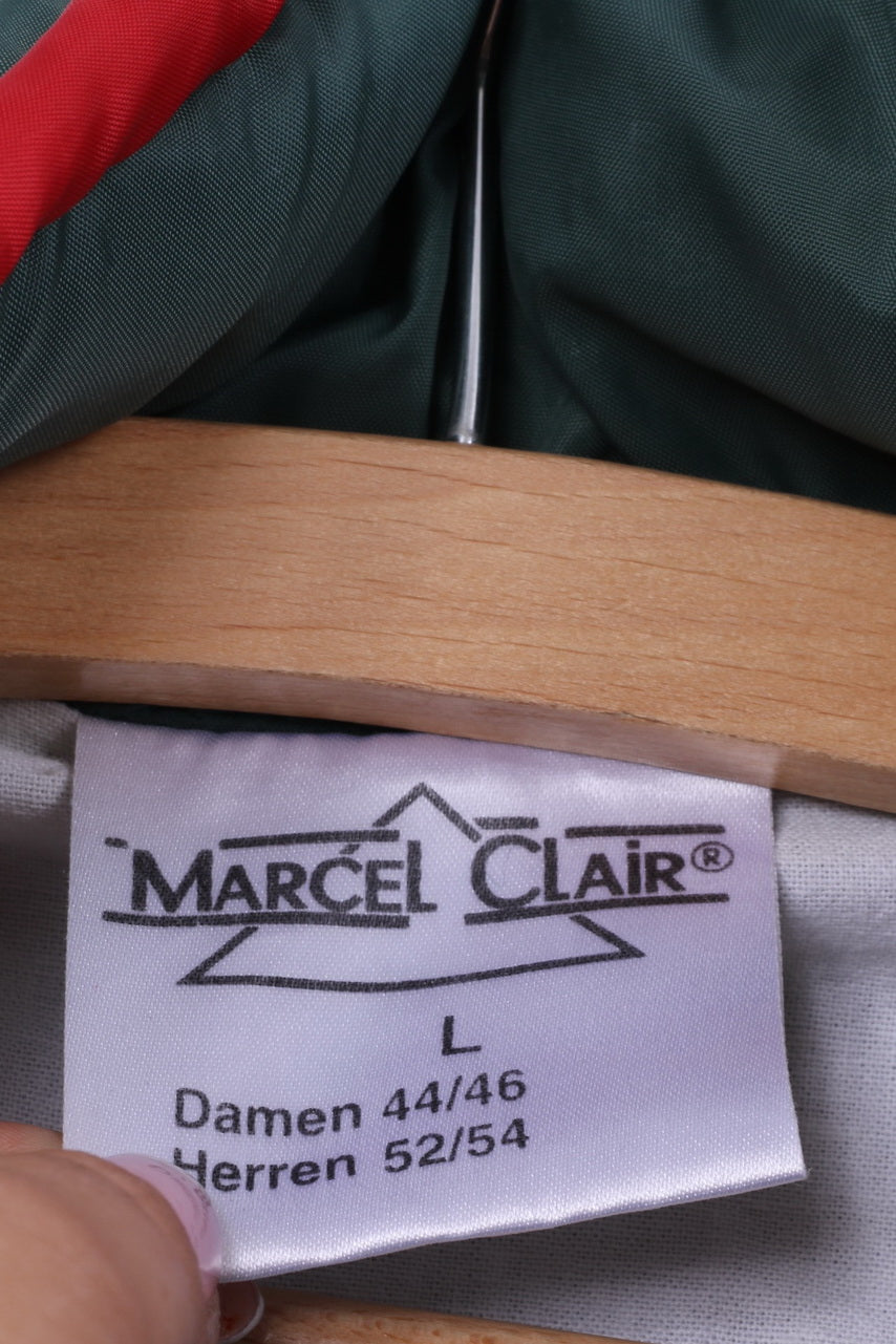 Marcel Clair Hommes L Veste Vert Nylon Imperméable vintage Pleine Fermeture Éclair Unisexe Top 