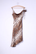 Pretty Women Robe à bretelles fines pour femme 36 S Imprimé animal Marron 