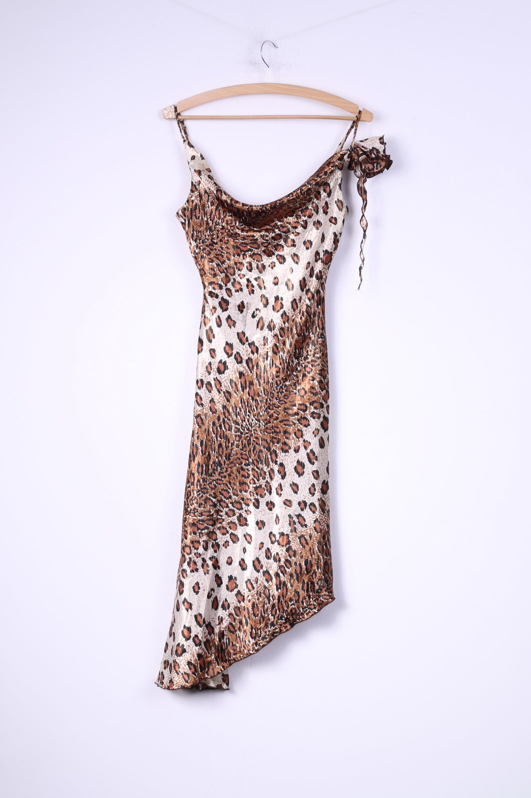 Pretty Women Womens 36 S Spaghetti Straps Dress Animal Print Brown