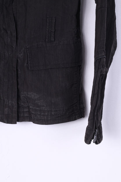 Joyxtin Womens S Lightweight Jacket Black Full Zipper Stand Up Collar Cotton Nylon