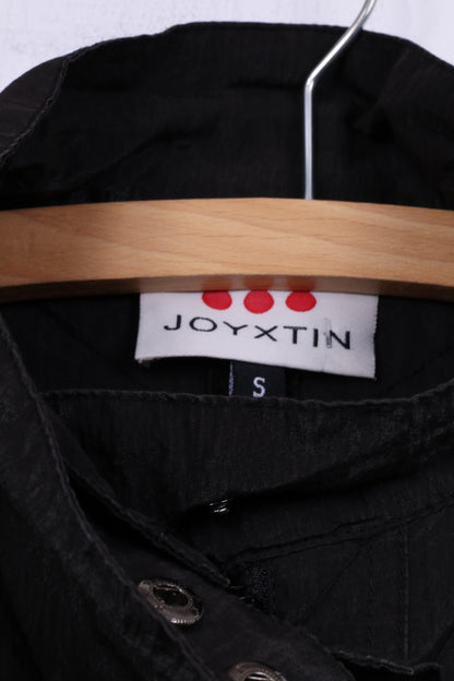 Joyxtin Giacca leggera da donna nera con cerniera intera, colletto rialzato, cotone, nylon 