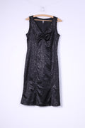 CDN Continue Mini robe pour femme 34 XS avec col en V et paillettes sans manches brillantes 