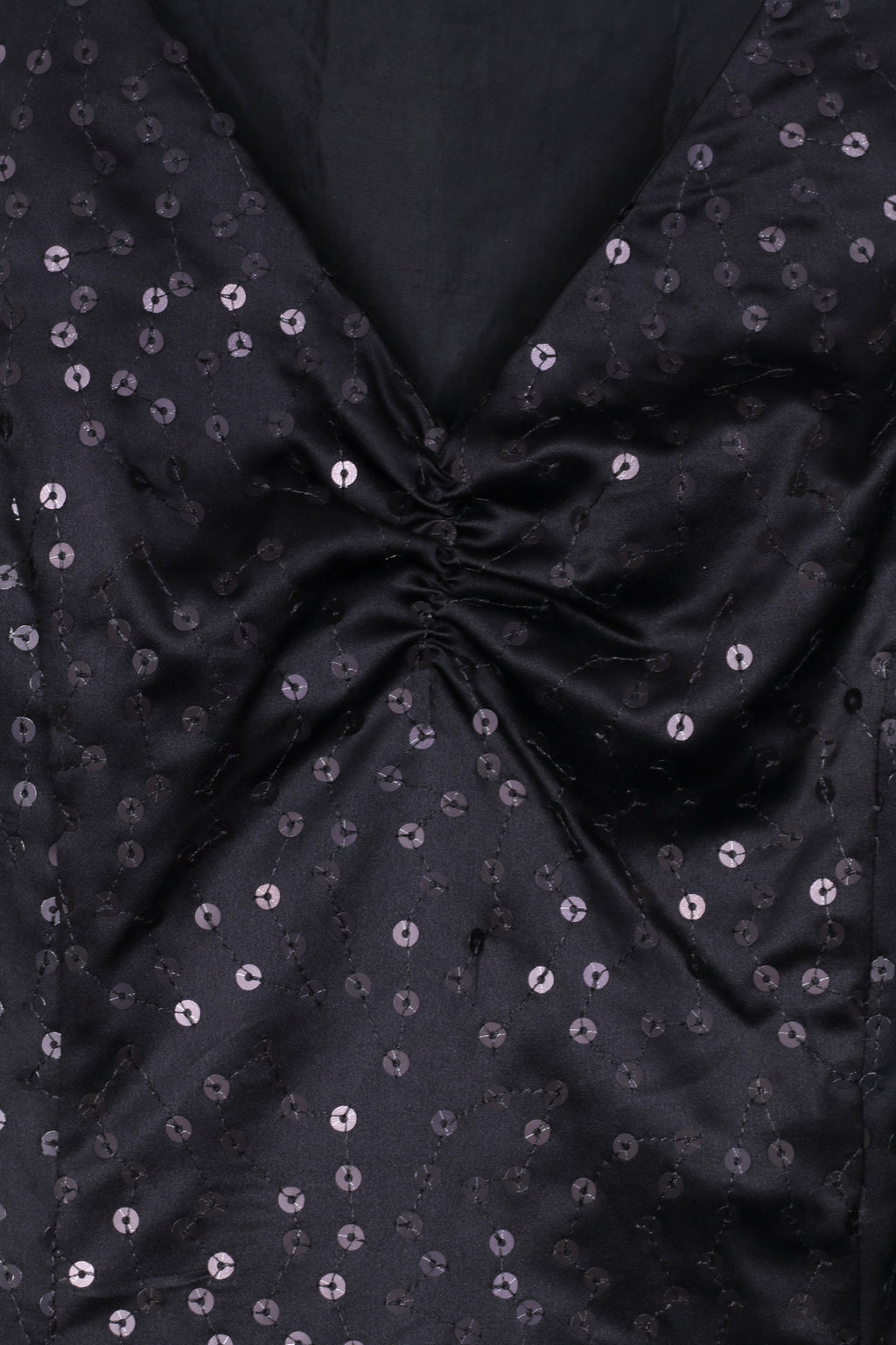 CDN Continue Mini robe pour femme 34 XS avec col en V et paillettes sans manches brillantes 