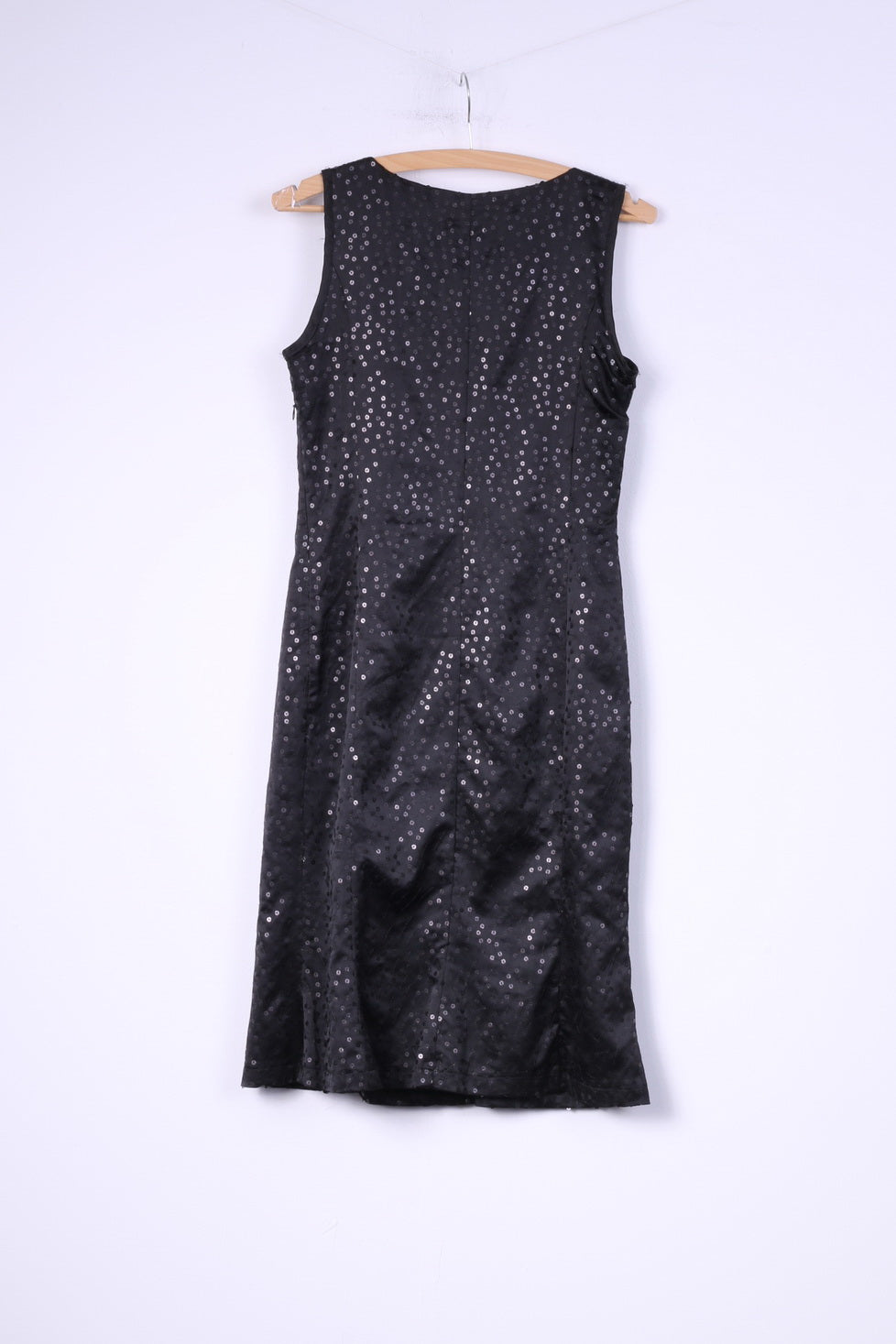 CDN Continue Mini robe pour femme 34 XS avec col en V et paillettes sans manches brillantes 