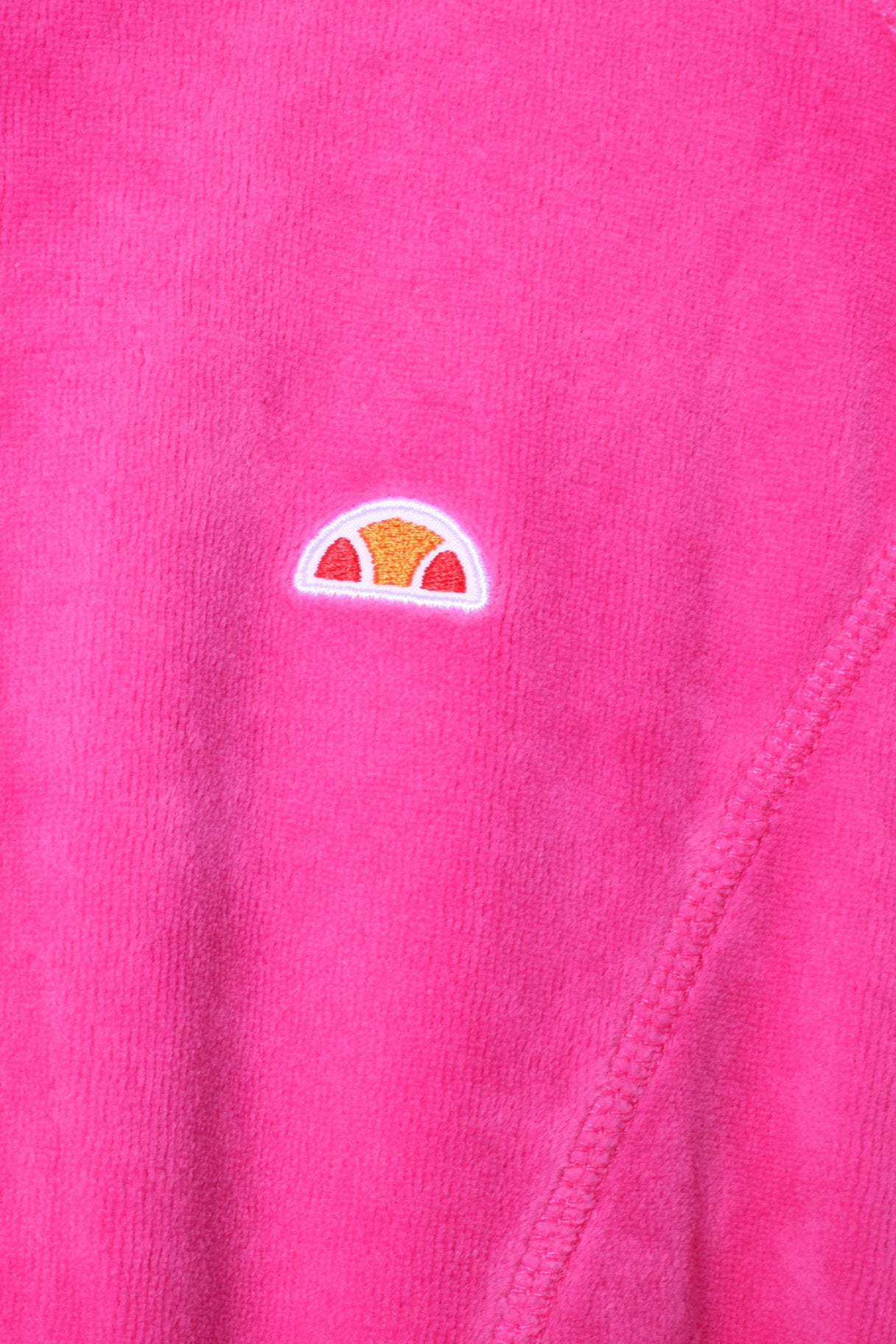 Ellesse italia Womens 12 S Sweatshirt Pink Cotton Edita Zip Up Suede Hoodie
