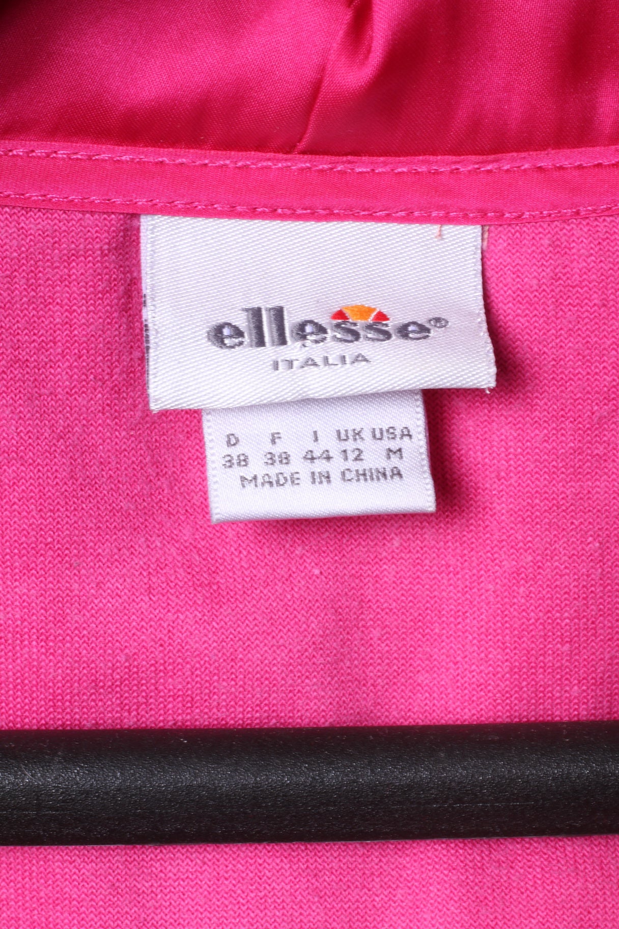 Ellesse italia Womens 12 S Sweatshirt Pink Cotton Edita Zip Up Suede Hoodie