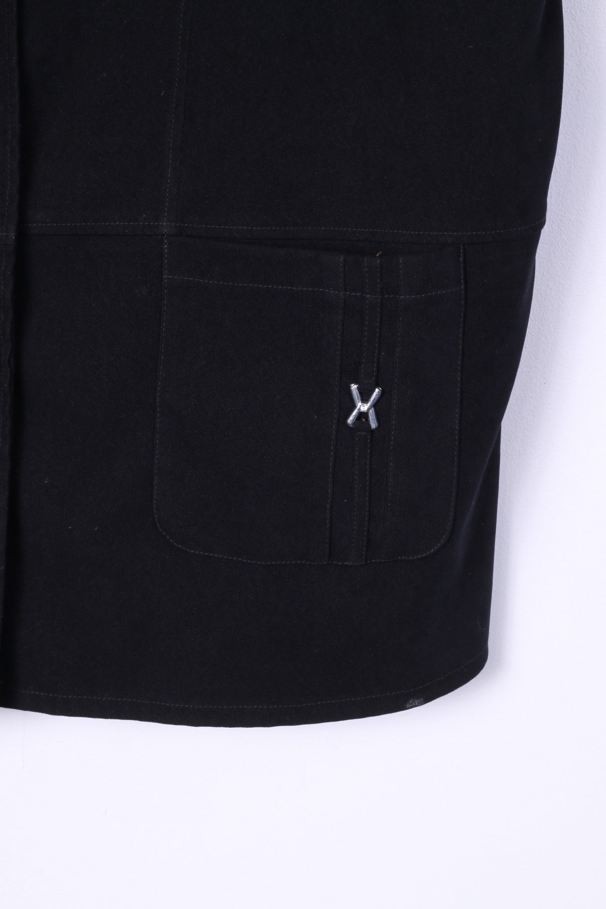 Karoline International Women XL Waistcoat Black Retro Single Breasted Pocket Vest