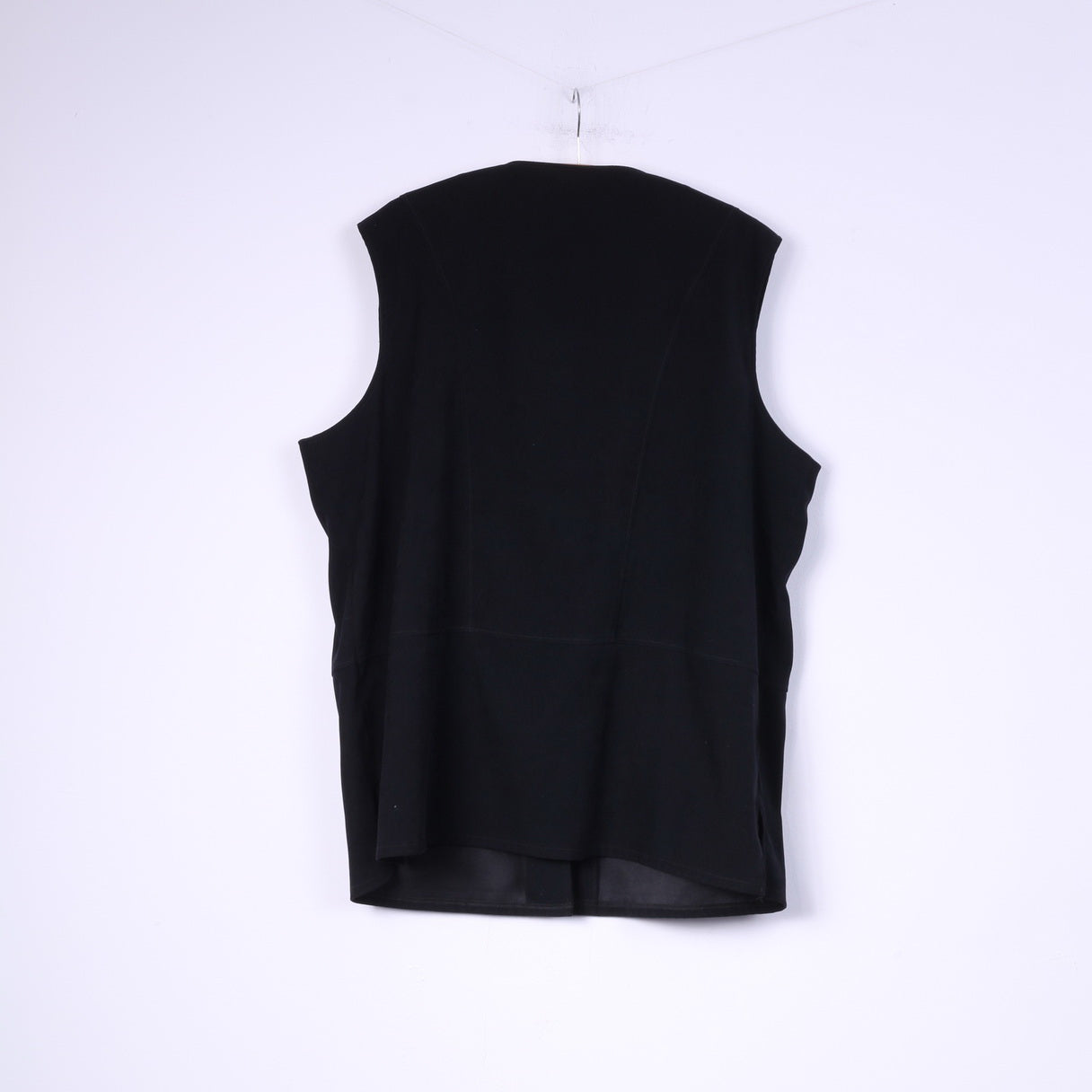 Karoline International Women XL Waistcoat Black Retro Single Breasted Pocket Vest