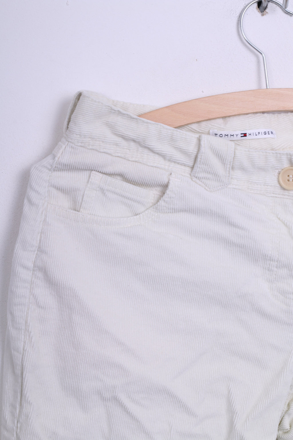 Tommy Hilfiger Womens 6 XS Trousers Corduroy Creamy Cotton Capri - RetrospectClothes