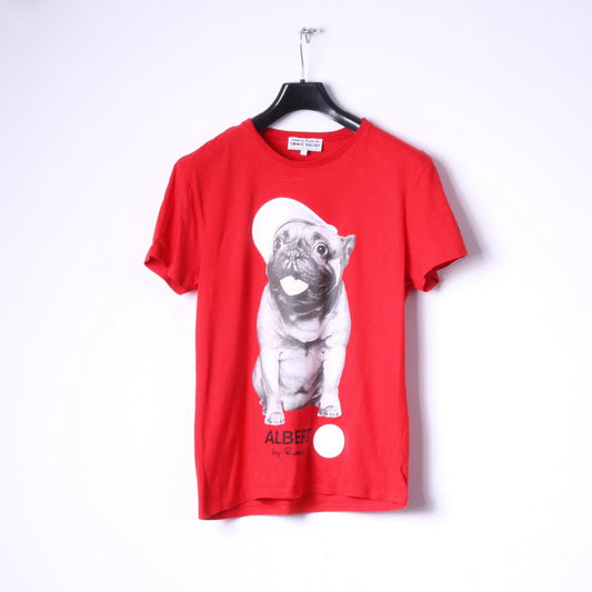 Comic Relief Albert di Rankin T-shirt da uomo in cotone rosso con grafica cane