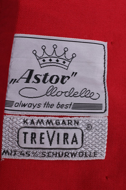 Astor Modelle Women 40 Skirt Suit Vintage Skirt Red Wool 2 Piece Trevira