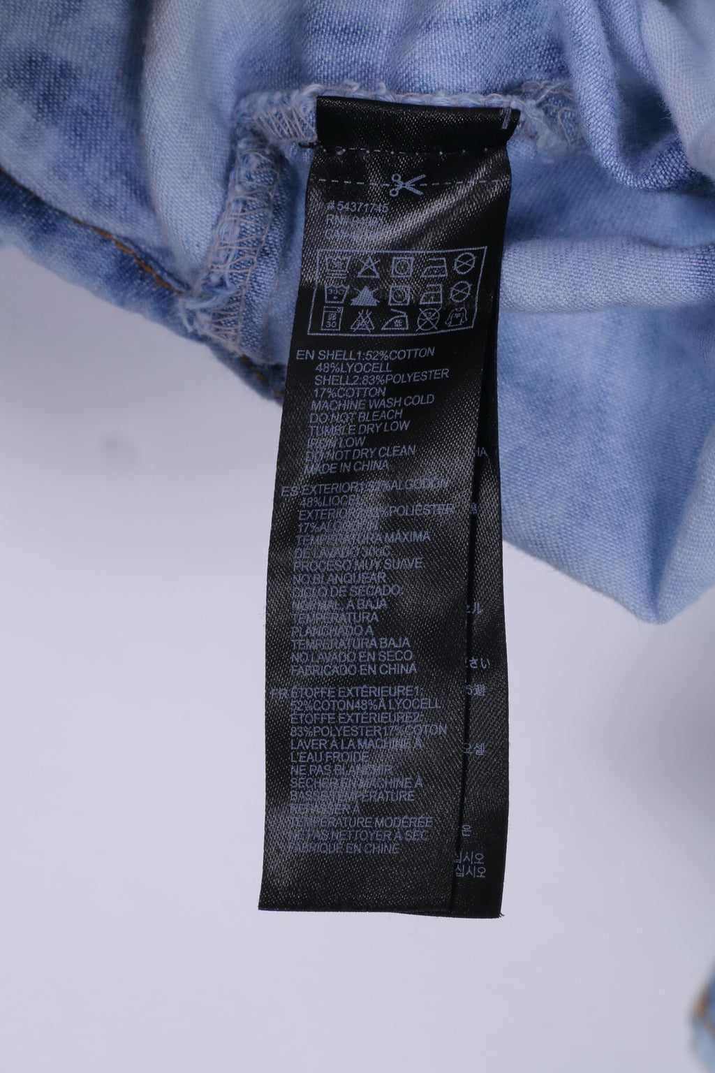 Life in progress Chemise en jean S pour femme avec détails aztèques et boutons-pression 