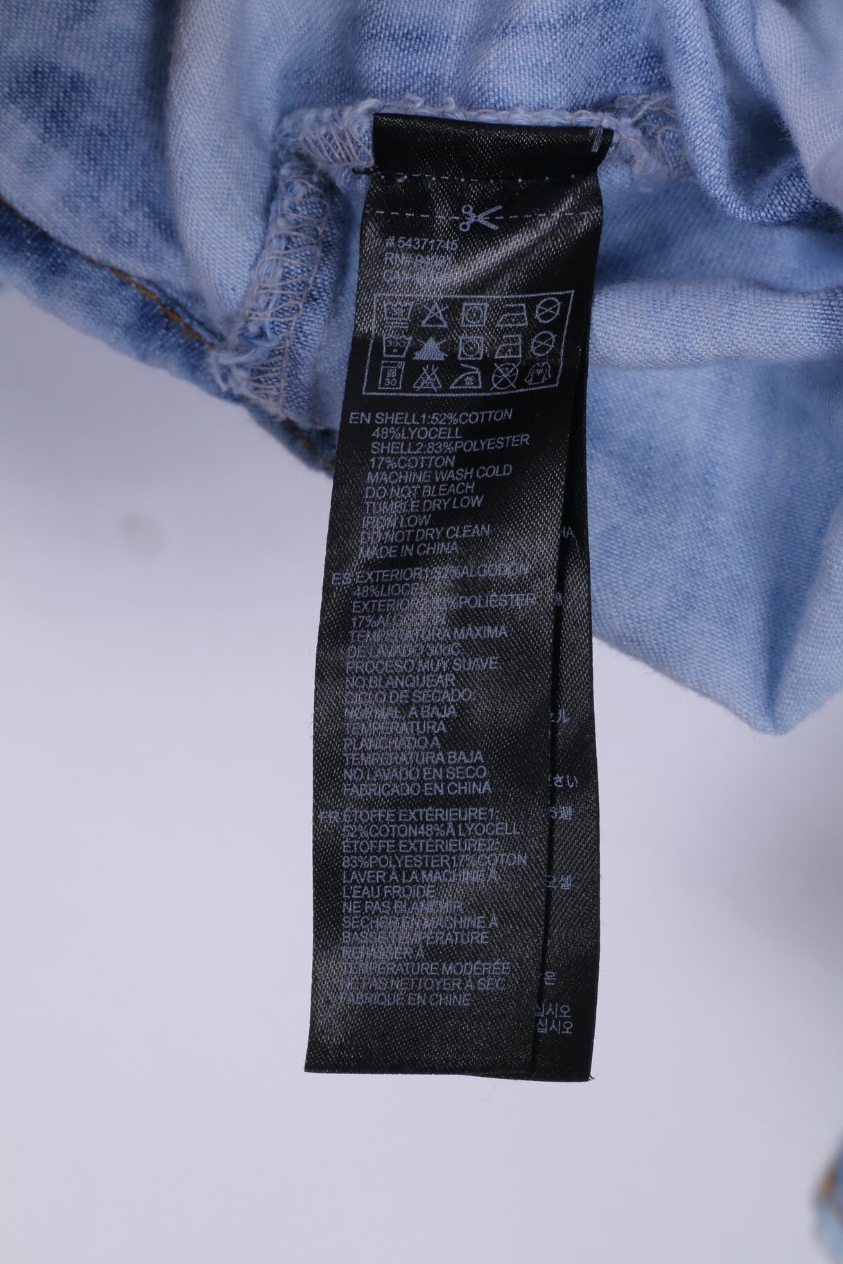 Life in progress Chemise en jean S pour femme avec détails aztèques et boutons-pression 