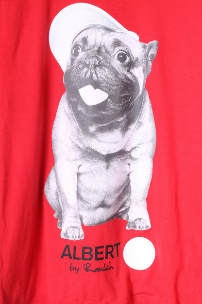 Comic Relief Albert by Rankin Mens S T- Shirt Red Cotton Graphic Dog