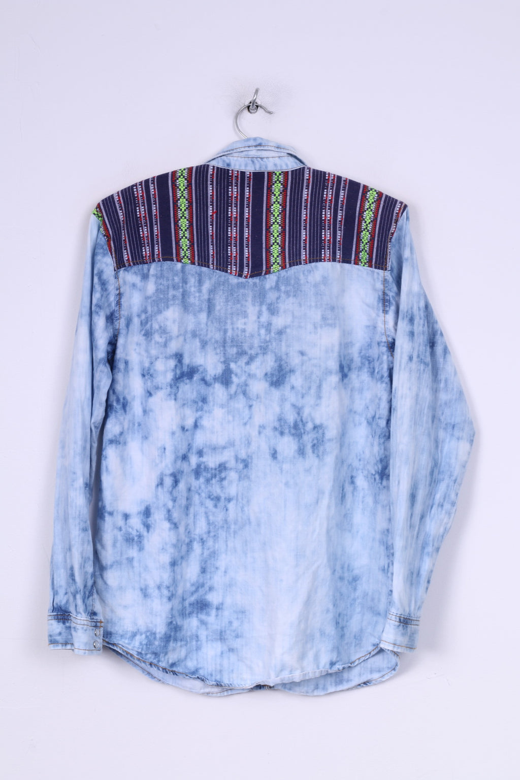 Life in progress Chemise en jean S pour femme avec détails aztèques et boutons-pression 