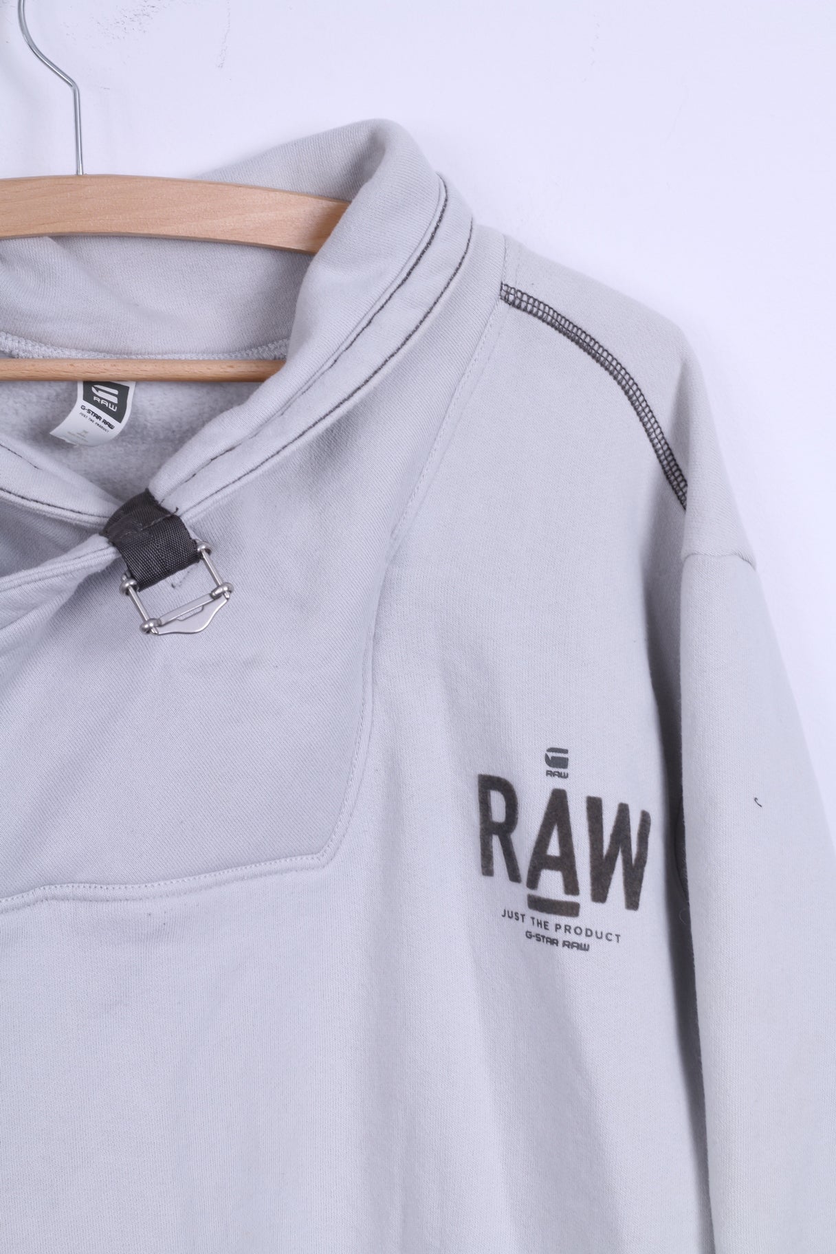 G-STAR RAW Sweat-shirt XXL pour homme en coton gris à col montant
