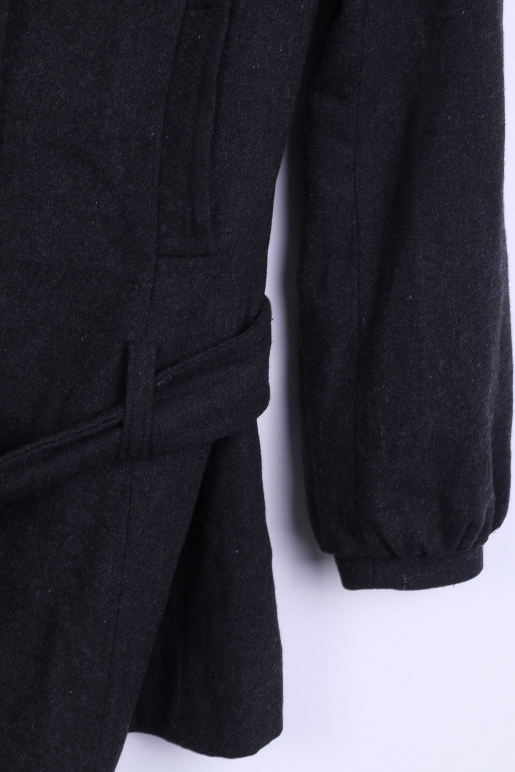 Clockhouse Womens 34 S Coat Jacket Dark Grey Wool Long Collar - RetrospectClothes